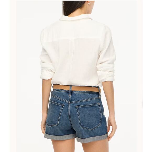 J.Crew High Rise Classic Denim Shorts in Dark Pacific Blue Wash Size 26 - Picture 2 of 8